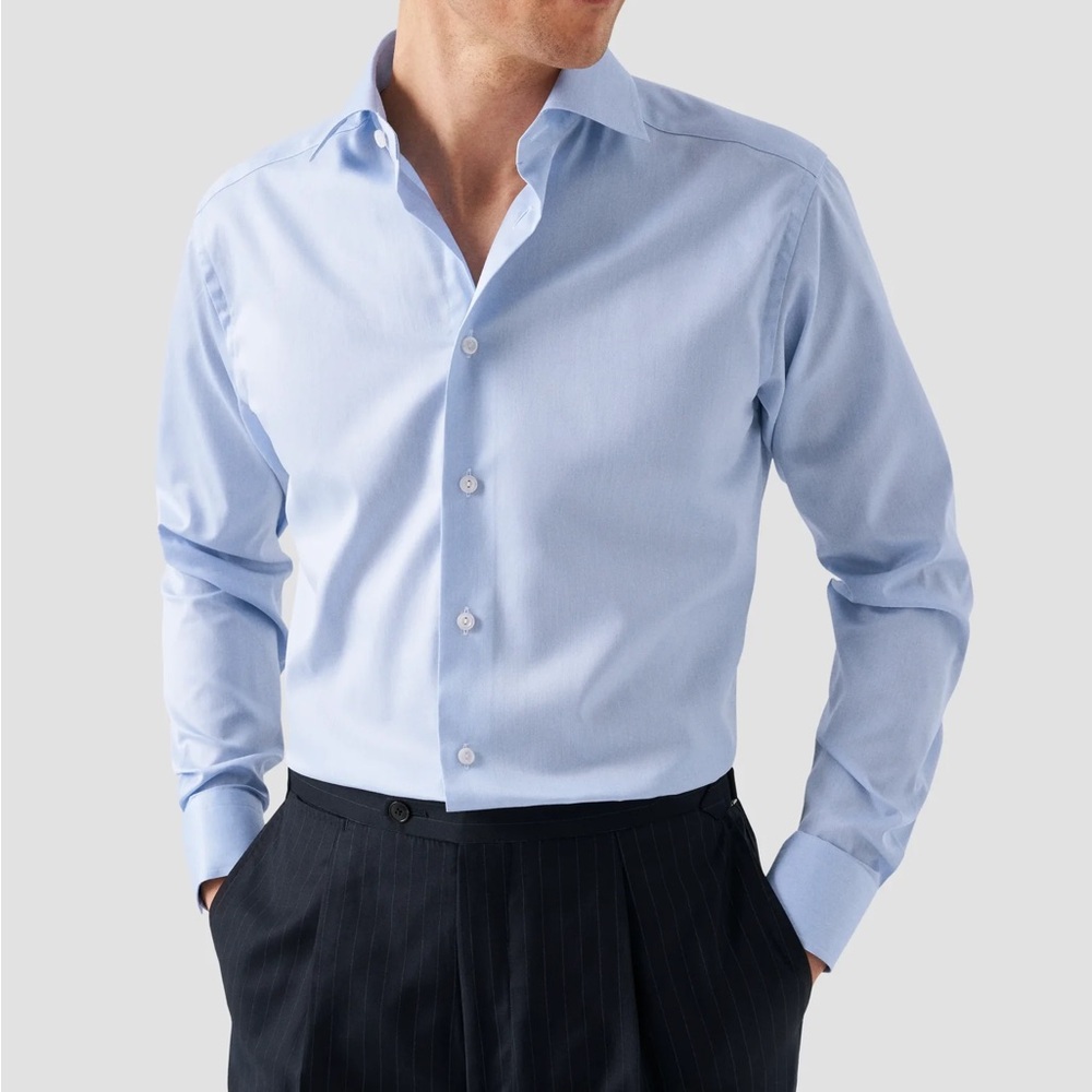 Men’s Light Blue Eton Signature Dress Shirt Size M